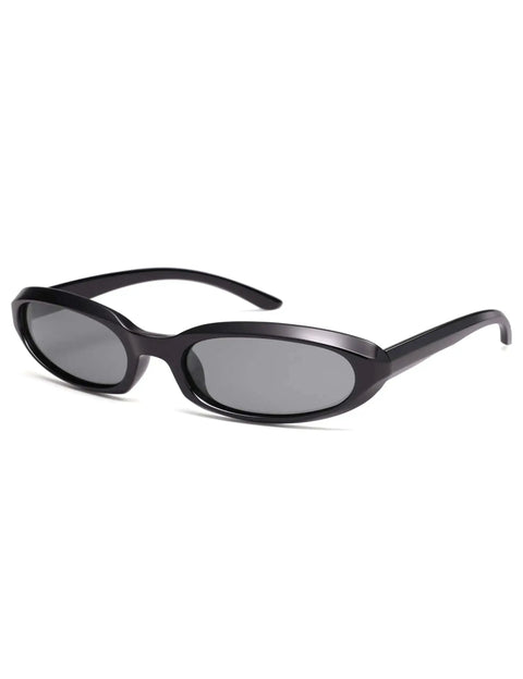 Retro Tiny Oval Cat Eye Sunglasses For Women With Narrow Face Polarized Lightweight Sunnies In Black And Grey Trendy Rave Ready