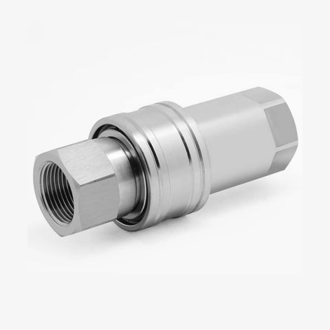 Hydraulic quick disconnect coupler, 3/8 in NPT, ISO 7241-A, stainless steel body