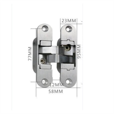 Invisible Concealed 180 Degree Cross Door Hinges Set Of 2 With Spanners Zinc Alloy Hidden Hinge For Gate Door Cupboard And Heavy Duty Furniture Hardware Smooth 180 Degree Opening Durable