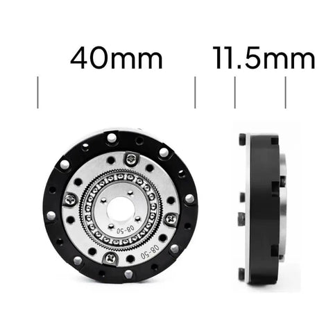 Pro Grade Harmonic Drive Gear Reducer For Robot Arm 42mm Small Gearbox 100:1 strain wave gear front and side view showing dimensions