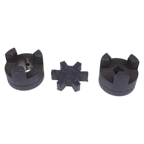 Flexible L Jaw Coupling Set L075 Three Piece One Half To Seven Eighths Inch Shaft Couplings With Buna N NBR Rubber Spider