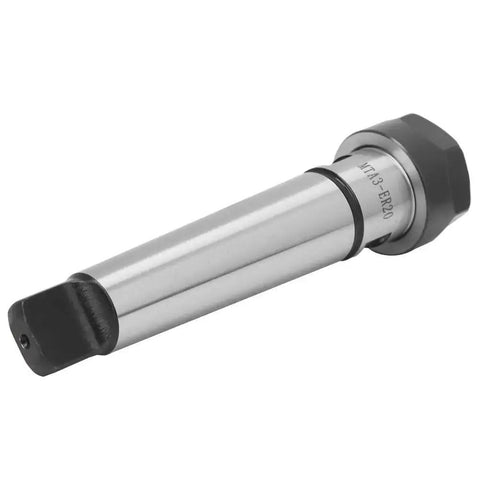 MT3 Morse Taper Collet Chuck Holder for CNC Milling Lathe, beefy carbon steel construction, shown with hardened shank.