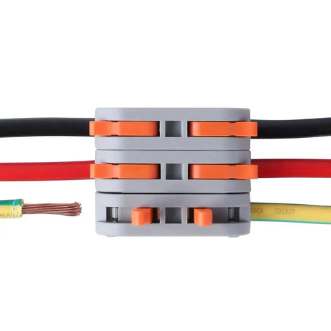 60 Pcs Colorful Lever Nut Wire Connectors Set For 28-12 AWG Compact Inline Splices Two Way Multi Wire Terminals in use