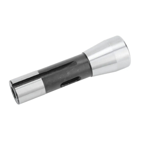 Drill sleeve adapter, Morse taper R8 to MT1, alloy steel, two-tone silver and black, precision spindle holder