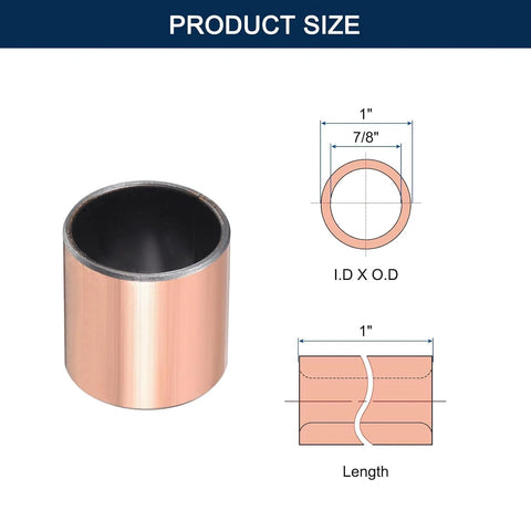 HiPicco sleeve bearing, copper-colored, 7/8 in bore x 1 in OD x 7/8 in length, self-lubricating, 4-pack
