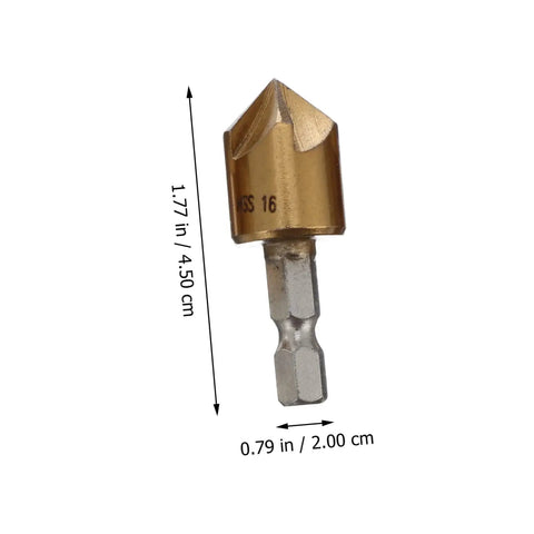 3 Piece Steel Chamfering Cutter Set With Self Centering Bifurcated Tip High Performance Milling Tool For Drilling And Tapping Shank Chamfers Countersink Drill Bit For Precision Machining, side view showing dimensions.