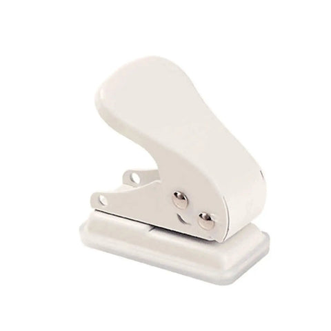 Side view of Quarter-Inch Single Hole Puncher for card making with 6mm round hole, metal body, 10 sheets capacity.
