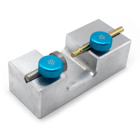 Dual Clamp Gemstone Bonding Converter And Working Aligning Locator Jig All In One Faceting Tool with magnetic hold and side pressure.