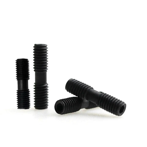 Close-up of double-headed screws from the Pro Grade 20 Piece CNC Accessory Plate Set With Double Headed Screws For Lathe Cutter And Turning Holder