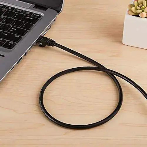 RJ45 Cat 6 Ethernet Patch Cable 15 Feet Snagless Gold Plated Connectors connected to laptop for PCs Printers Routers