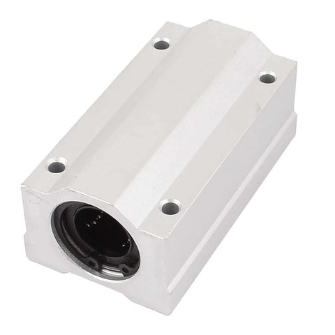 Beefy 20mm Linear Motion Ball Bearing Slide Unit Bushing Silver Tone With Heavy Duty Metal Rubber Build 20mm Inner Diameter 5mm Screw Holes