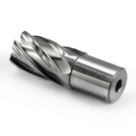 Pro Grade Heavy Duty HSS Annular Cutter Kit for Your Magnetic Drill Press With 0.8125 Inch Cutting Diameter and 0.75 Inch Weldon Shank, 1 Inch Cutting Depth, Includes Pilot Pin and Case, Slugger Bits by JESTUOUS