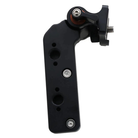 Side view of Monitor Bracket Mount For SmallHD Vaxis Onboard Monitor And Tilta Nucleus M Focus Motor Hand Unit with threaded holes.