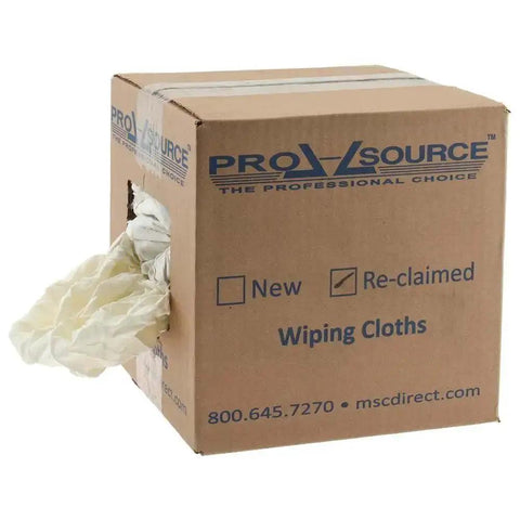 Cotton Reclaimed Rags White Sheeting Lint Free 5 Lb Box Pack with 3 To 5 Pieces Per Pound for Heavy Duty Cleaning visible