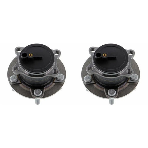Front And Rear Wheel Bearing And Hub Assembly Kit For Mazda CX5 2013 2014 2015 2016 2017 And Mazda6 2014 2017 Replacement 4 Piece Set BJS72615X B45A2615X KD312615XA OEM Grade Durable Performance shown with two hub assemblies