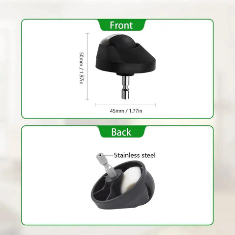 Replacement Front Caster Wheel And Tire Kit For Roomba 500 600 700 800 900 E And I Series Vacuum Robots Includes Two Tires And One Front Caster Wheel For Easy Replacements And Smooth Roomba Navigation, showing front and back view dimensions.