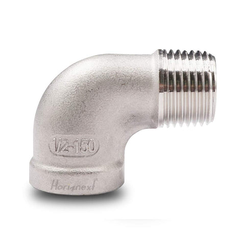 Elbow fitting Horiznext, stainless steel NPT 1/2, 90-degree with male threads