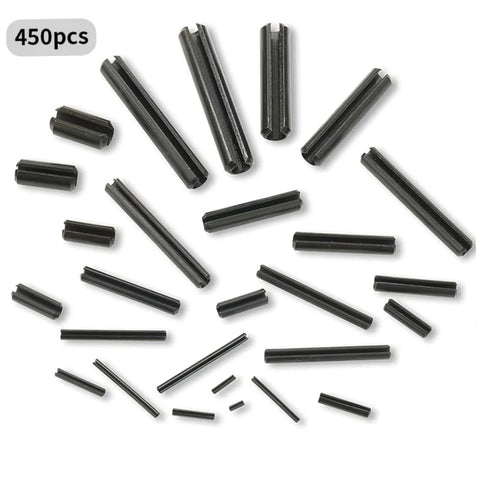Assorted Roll Pins Kit Slotted Spring Dowel Pins 450 Piece Set In Plastic Storage Case For Cogs Wheels And Mechanical Projects