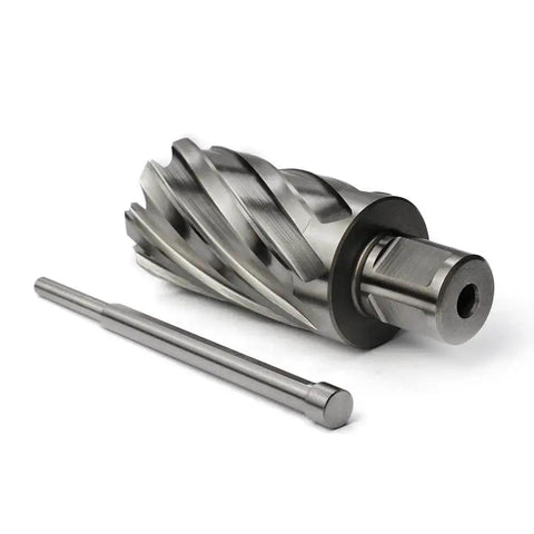 One And Five Sixteenth Inch Annular Cutter For Magnetic Drill Press With Two Inch Cutting Depth Three Quarter Inch Weldon Shank With Two Flats Pilot Pin Dual Teeth For Fast Holes