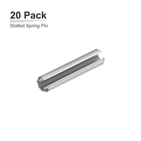 4mm X 25mm Slotted Spring Pin 20 Pack Heavy Duty Stainless Steel Roll Pin Dowel For Home Workshop And Machinery Beefy Fastener Silver