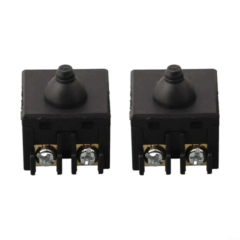 Two Pack Replacement Push Button Switch For 4 Inch Angle Grinder 100mm On Off Trigger Durable Black Plastic And Metal Switches Compatible Grinder Parts Spare Or Primary Replacement Easy Install, front view
