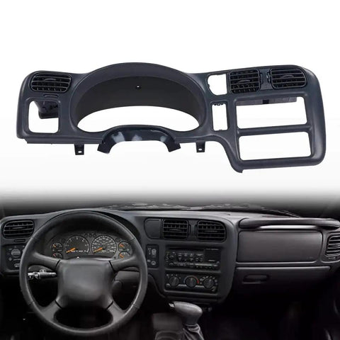 Dash Trim Bezel Cover Dark Gray For Chevy Blazer S10 Jimmy S15 Sonoma Single Din shown in dashboard layout