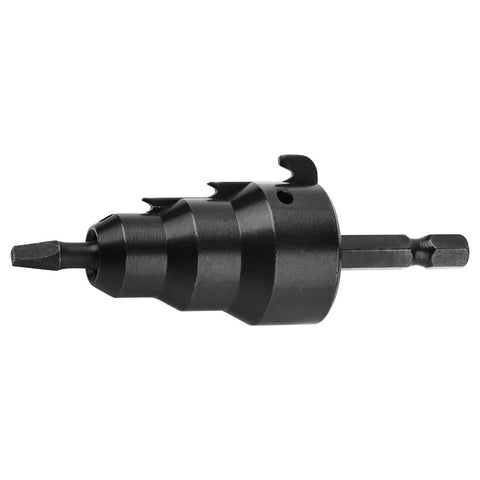 Side view of Universal EMT Conduit Reamer for One Half Inch Three Quarter Inch and One Inch Pipes with Improved Bit Retention