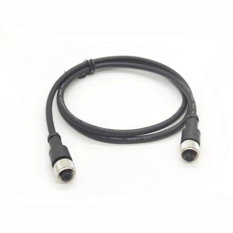 M12 5 Pin Female To Female Connector Cable A Code Straight Molded 0.5M PVC Wire showing connectors for industrial sensors