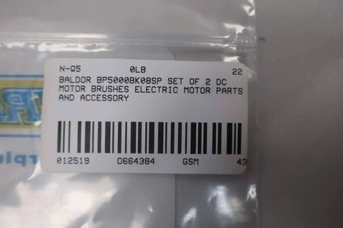 Set of 2 DC motor brushes BP5000BK08SP D664384 replacement pack packaging with label close-up