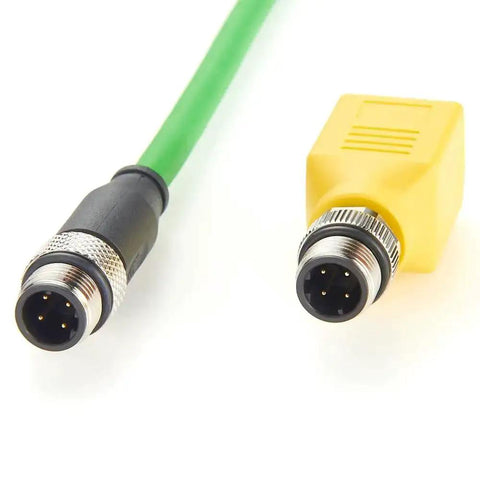 M12 To RJ45 Ethernet Adapter Cat6 Shielded IP67 Waterproof Bulkhead Connector For Industrial Automation 4 Pin D-Coded M12 Patch Cable Interface