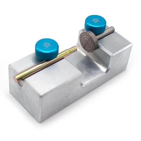 Dual Clamp Gemstone Bonding Converter And Working Aligning Locator Jig All In One Faceting Tool with magnetic hold.