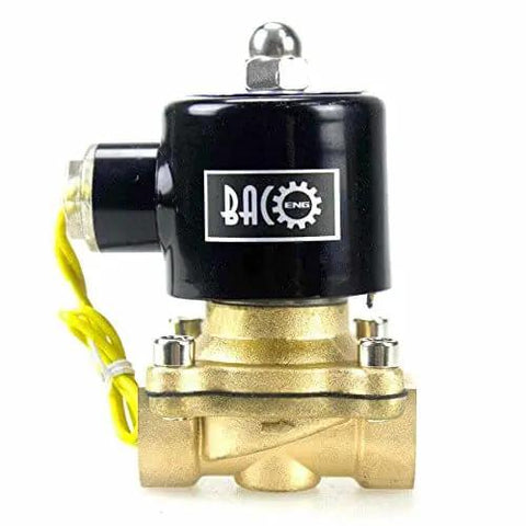3/8 Inch Brass Electric Solenoid Valve, 12V DC Normally Closed, NPT Thread, 3/8 Pipe Size, For Water Or Air Lines