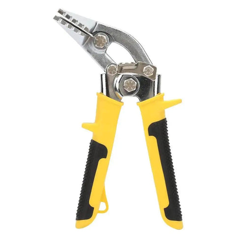 3-Inch Offset Hand Seamer for Sheet Metal, 45 Degree Bend and Straight Bend Options, Pro Grade Keel Bending Pliers with yellow handles