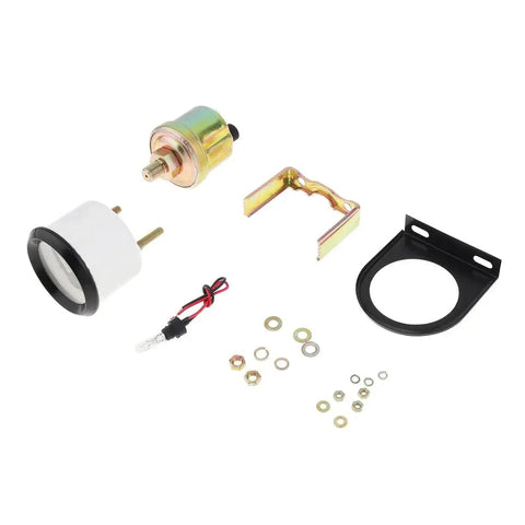 Universal 2 Inch Oil Pressure Gauge Kit With 0 To 100 PSI Digital LED Display 12V Oil Pressure Sensor components displayed