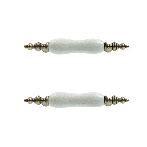 4 Pcs Ceramic Cabinet Pulls Antique Drawer Knobs Hardware For Dresser, Door, And Cupboard, antique brass, ceramic with brass finish