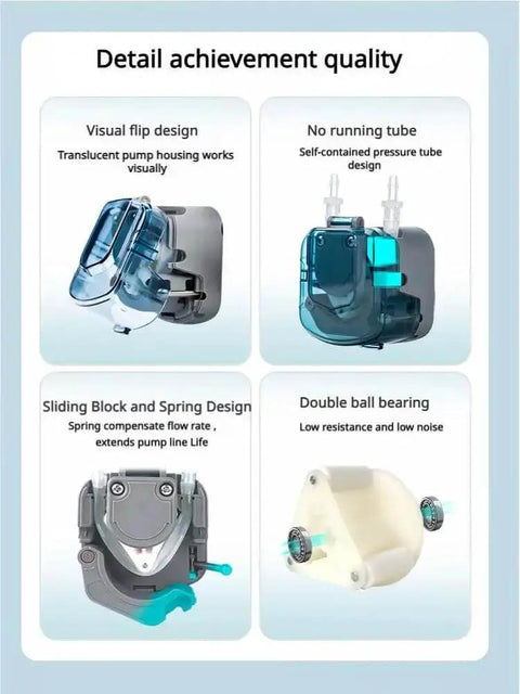 1250 Milliliters Per Minute Peristaltic Pump With Flip Top Head For Coffee And Syrup Transfer 12V Or 24V DC Compatible Compact Yet Mighty Gear