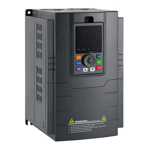 Front view of 10 HP VFD Drive For Single Phase Motors, 220V In 230V Out, 7.5kW 49A Inverter, Variable Frequency Controller.