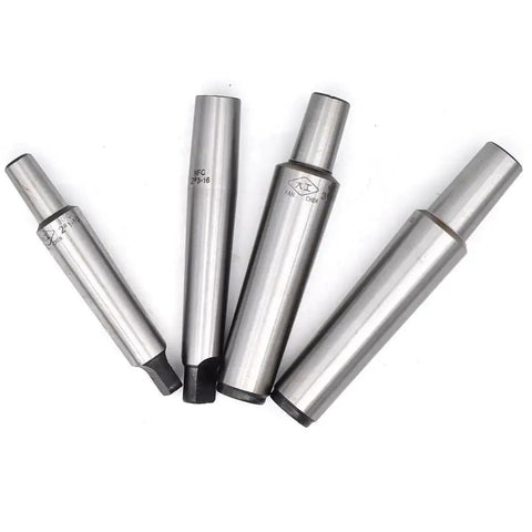 Front view: five steel Morse taper collet chucks for CNC mill/lathe tool holders