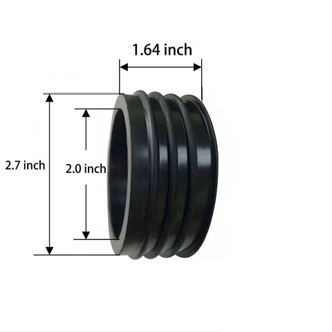 Close-up view of 1 Piece 3 Inch Mechanical Test Plug with Steel Pipe Gripper and Wing Nut, showing dimensions and rubber gasket