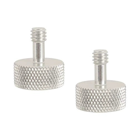 1/4-20 Thumb Screw Button Head Cap Screw Brass Nickel Plated Two-Piece Camera Accessory Replacement For Tripods And Mounts, Solid Head