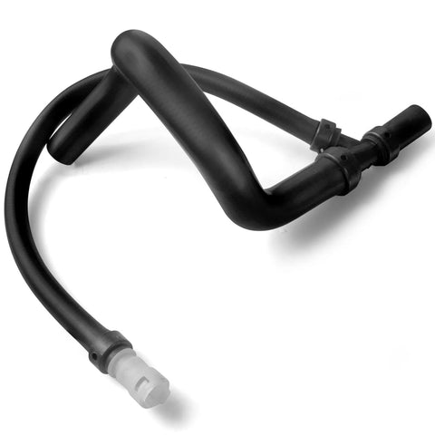 NOVINO engine lower heater outlet hose with gray plastic connector, curved black radiator hose