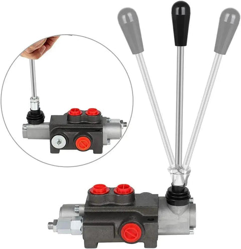 Heavy Duty Hydraulic Flow Control Valve With One Spool And 11 GPM Capacity, G One Half Inch Ports, adjustable relief, valve controls