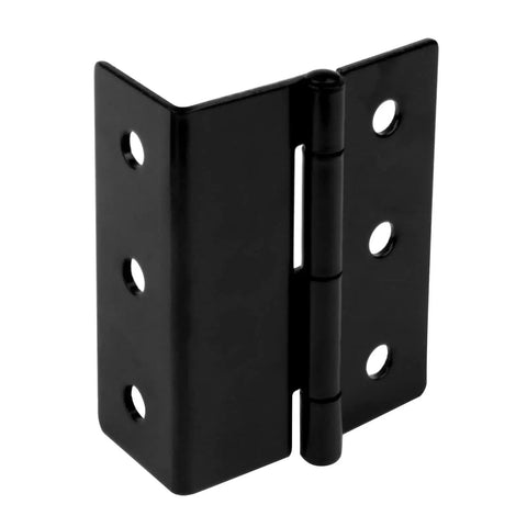 Six Pack GBGS Half Surface Chest Hinges In Black For 1 Inch Thick Doors, 3 Inch High Offset Hinges, Semi Hidden Shutter Style.
