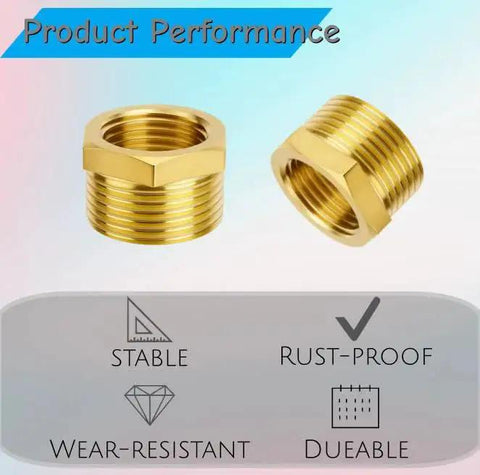 Brass Reducer Hex Bushing Pack Of Four Three Quarter Inch NPT Male To Half Inch NPT Female Heavy Duty Threaded Pipe Adapter