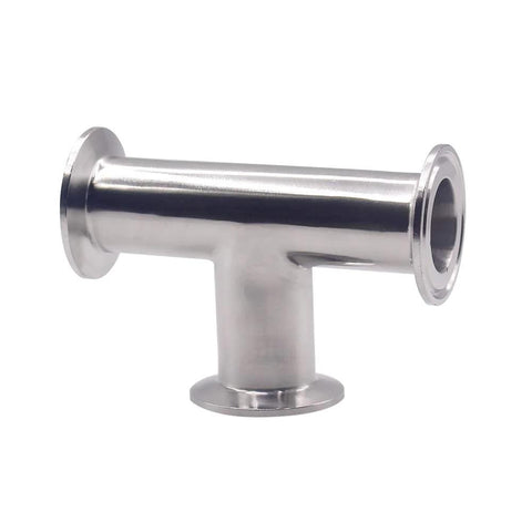 DERNORD stainless steel 304 clamp tee, 3-way sanitary fitting with tri-clamp ends, 1.5 in