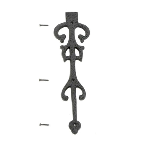 Garage Door Decorative Hardware Set 11 Inch Slick Black Wrought Iron Dummy Strap Hinges With Mounting Hardware Rust Resistant Pack Of 10
