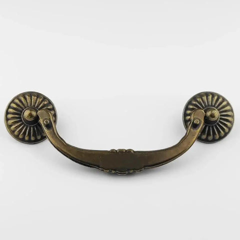 4 Pack Vintage Antique Bronze Bail Drawer Pulls 4.5 Inch Center To Center Drop Swing Dresser Cabinet Knobs Dark Zinc Alloy Hardware