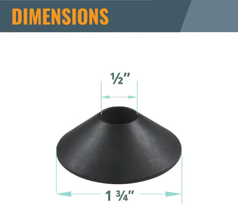 Router Centering Pin And Cone Set For Bosch Sub Bases With One Half Inch And One Quarter Inch Ends Pro Grade Calibrate Router Base Plates And Centering Template Guides For Precise Alignment On Routers And Accessories PowerTEC dimensions of ABS cone