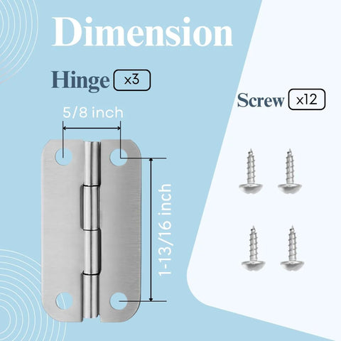 3-pack stainless steel cooler hinge kit for Igloo ice chests, 316 stainless, for 25–165 quart coolers, includes 12 screws