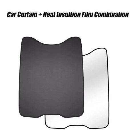 Front view of Ford Mustang MachE Sunroof Sunshade Foldable Glass Roof UV Blocks 99 Percent with reflective fabric